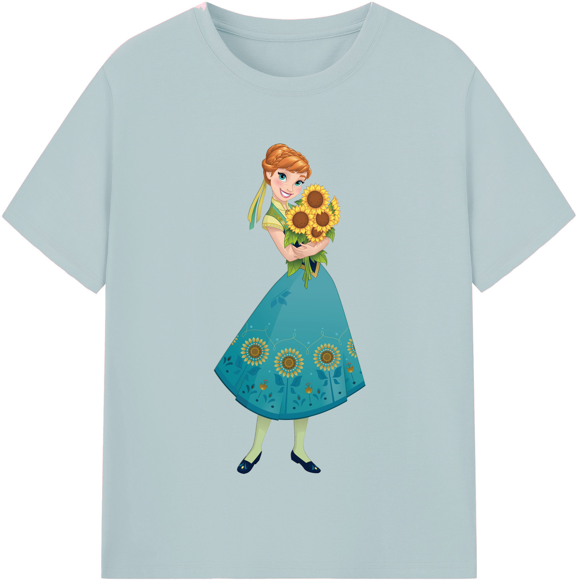 （画像用） アナと雪の女王 アンナ エルサ Frozen Anna Elsa 綿100％半袖Tシャツ（フロントプリント）